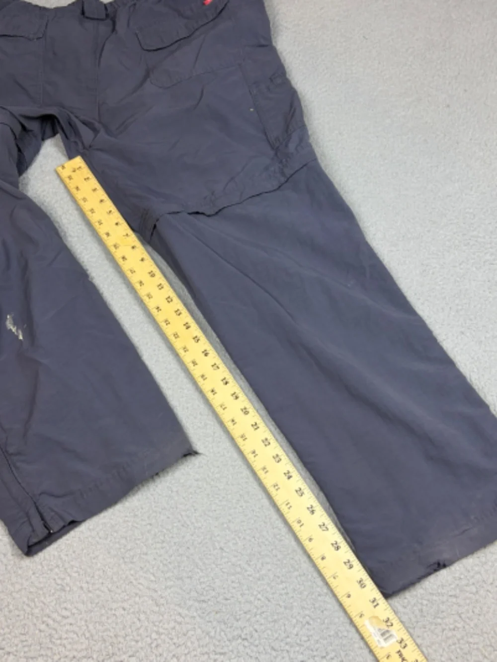 The North Face Convertable Pants Men 2XL Gray Cargo Outdoor Hiking Belted Shorts